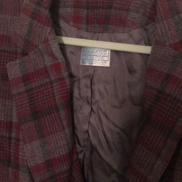 Vintage Pendleton plaid wool blazer purple size 40 - Picture 6 of 8